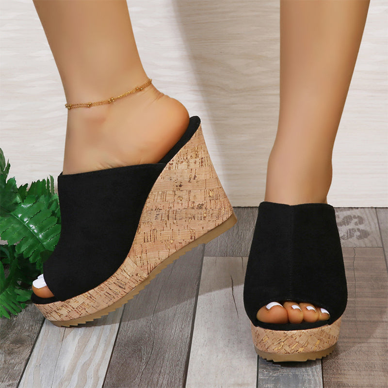 Lässige Keilsandalen mit Peeptoe für Damen