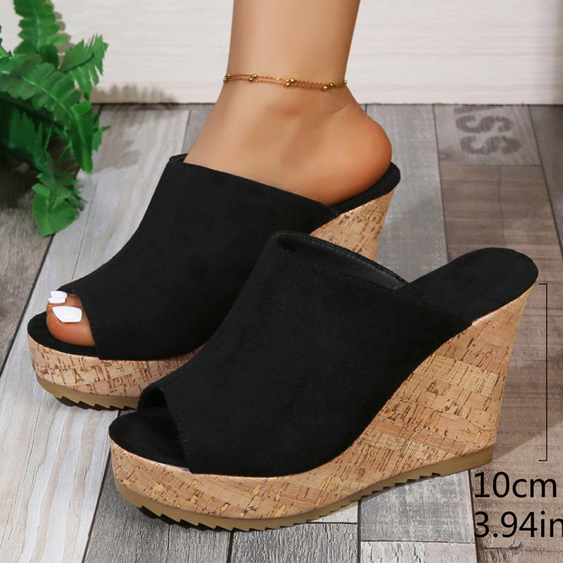 Lässige Keilsandalen mit Peeptoe für Damen