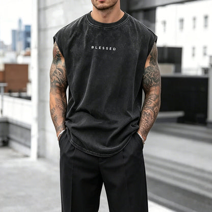 🔥 50% RABATT ✨ Herren Vintage Tanktop im Acid-Wash-Look 🎽 lässig, maskulin & perfekt für heiße Sommertage ☀️