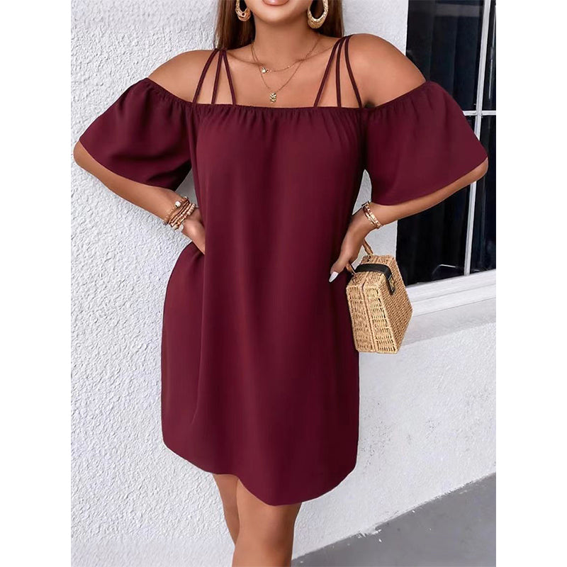 🔥HEISSER VERKAUF 49% RABATT!👗 Elegantes unifarbenes Minikleid für Damen