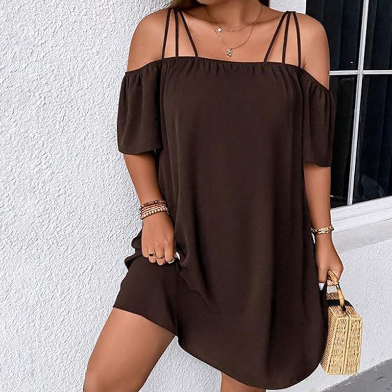 🔥HEISSER VERKAUF 49% RABATT!👗 Elegantes unifarbenes Minikleid für Damen