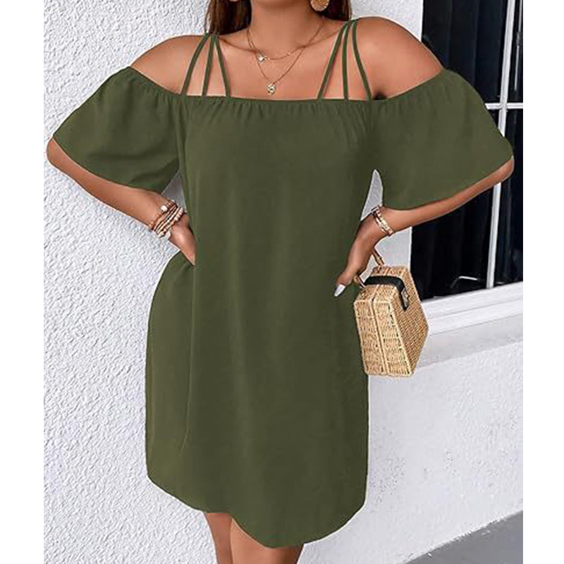 🔥HEISSER VERKAUF 49% RABATT!👗 Elegantes unifarbenes Minikleid für Damen