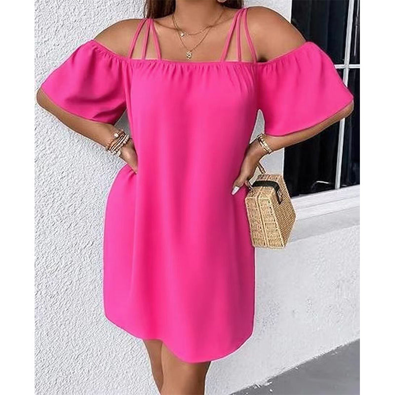 🔥HEISSER VERKAUF 49% RABATT!👗 Elegantes unifarbenes Minikleid für Damen