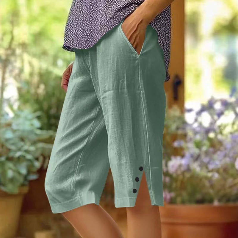 ⏳🔥 NUR KURZE ZEIT: -50% 💥 Einfarbige Damen-Caprihose mit Seitentaschen – bequem, stilvoll & perfekt für den Sommer ☀️