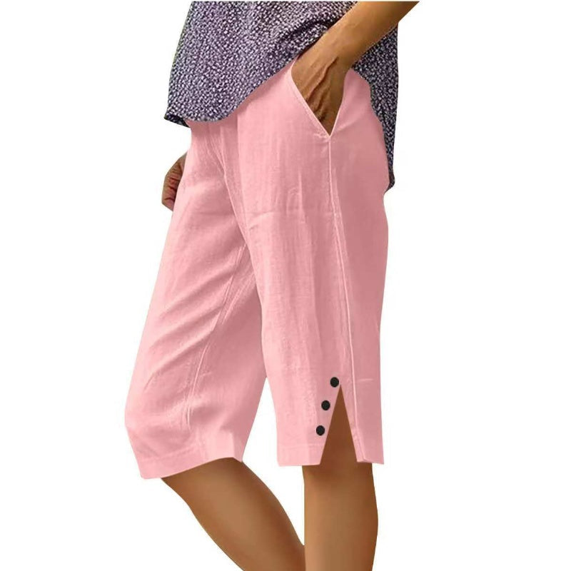 ⏳🔥 NUR KURZE ZEIT: -50% 💥 Einfarbige Damen-Caprihose mit Seitentaschen – bequem, stilvoll & perfekt für den Sommer ☀️