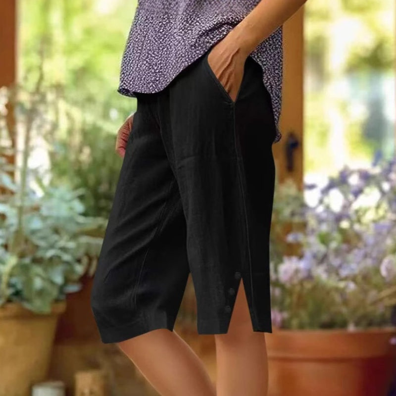 ⏳🔥 NUR KURZE ZEIT: -50% 💥 Einfarbige Damen-Caprihose mit Seitentaschen – bequem, stilvoll & perfekt für den Sommer ☀️
