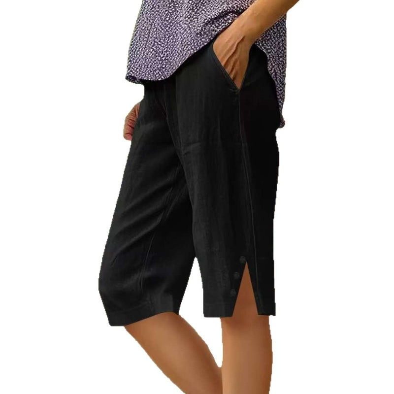 ⏳🔥 NUR KURZE ZEIT: -50% 💥 Einfarbige Damen-Caprihose mit Seitentaschen – bequem, stilvoll & perfekt für den Sommer ☀️