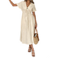 👗 JETZT 50% RABATT! 🌸 Damen Sommer-Kleid mit V-Ausschnitt und Bindeband vorne, Midi-Länge – Empire-Taille, fließende A-Linie & atmungsaktive Baumwollmischung ☀️