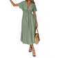 👗 JETZT 50% RABATT! 🌸 Damen Sommer-Kleid mit V-Ausschnitt und Bindeband vorne, Midi-Länge – Empire-Taille, fließende A-Linie & atmungsaktive Baumwollmischung ☀️