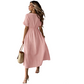 👗 JETZT 50% RABATT! 🌸 Damen Sommer-Kleid mit V-Ausschnitt und Bindeband vorne, Midi-Länge – Empire-Taille, fließende A-Linie & atmungsaktive Baumwollmischung ☀️