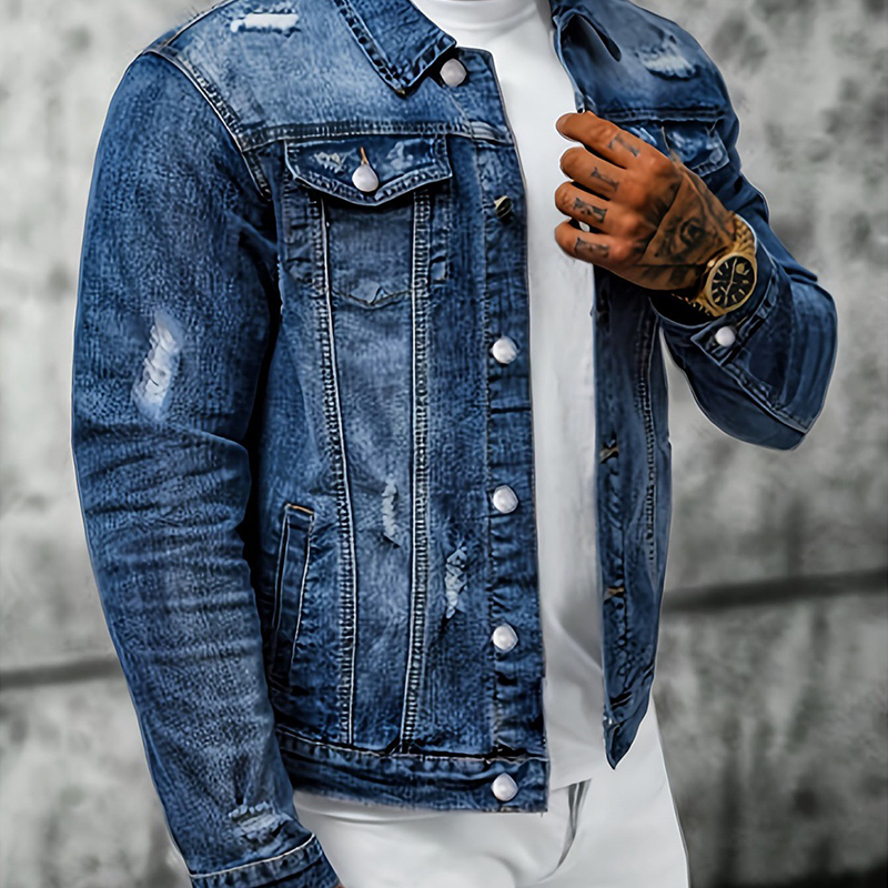 📢📢50%Rabatt!!!👔🔥 Neuheiten – Herren-Freizeit-Denimjacke im Used-Look mit Vintage-Wäsche