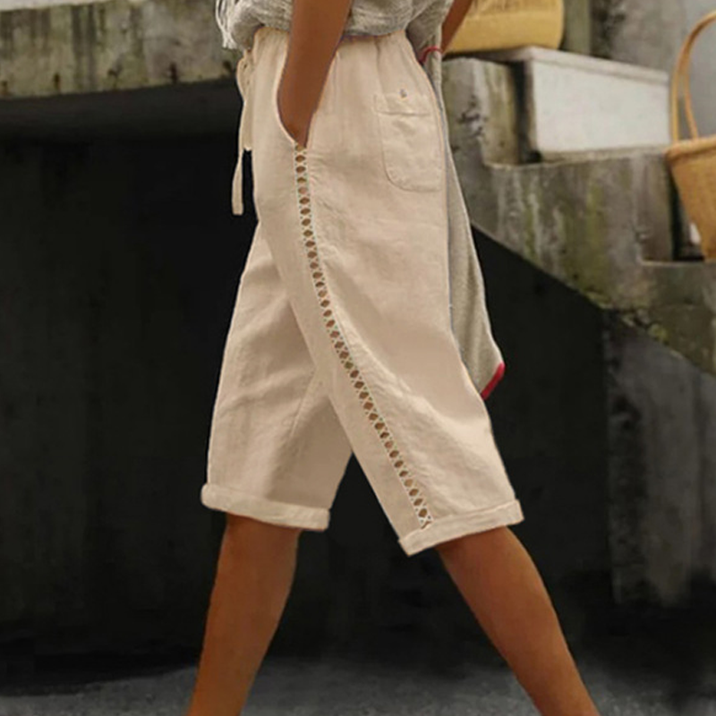 🌺Sommer-Caprihose für Damen mit Spitzenausschnitt