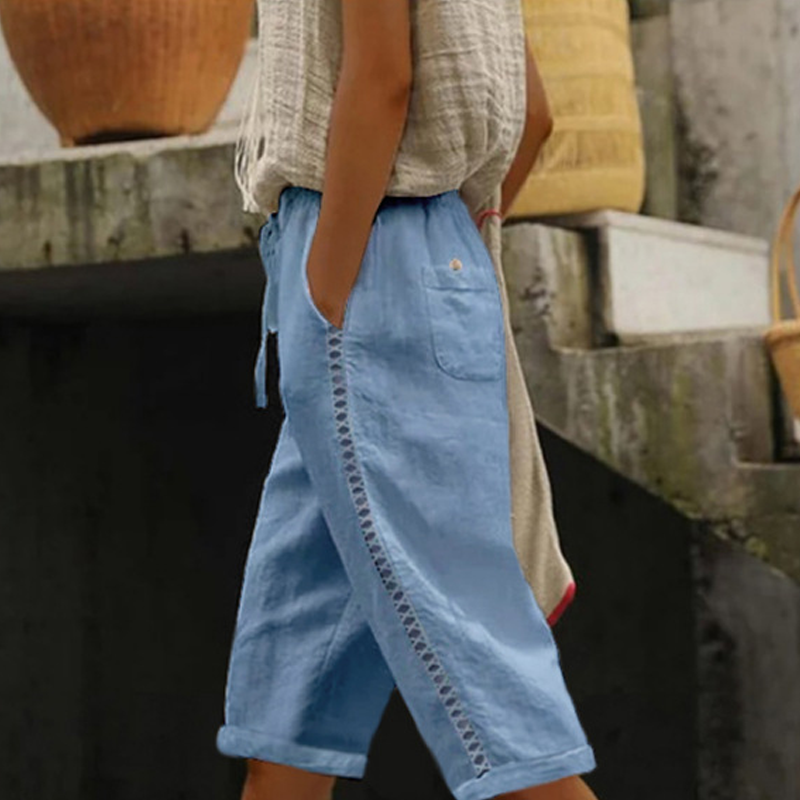 🌺Sommer-Caprihose für Damen mit Spitzenausschnitt