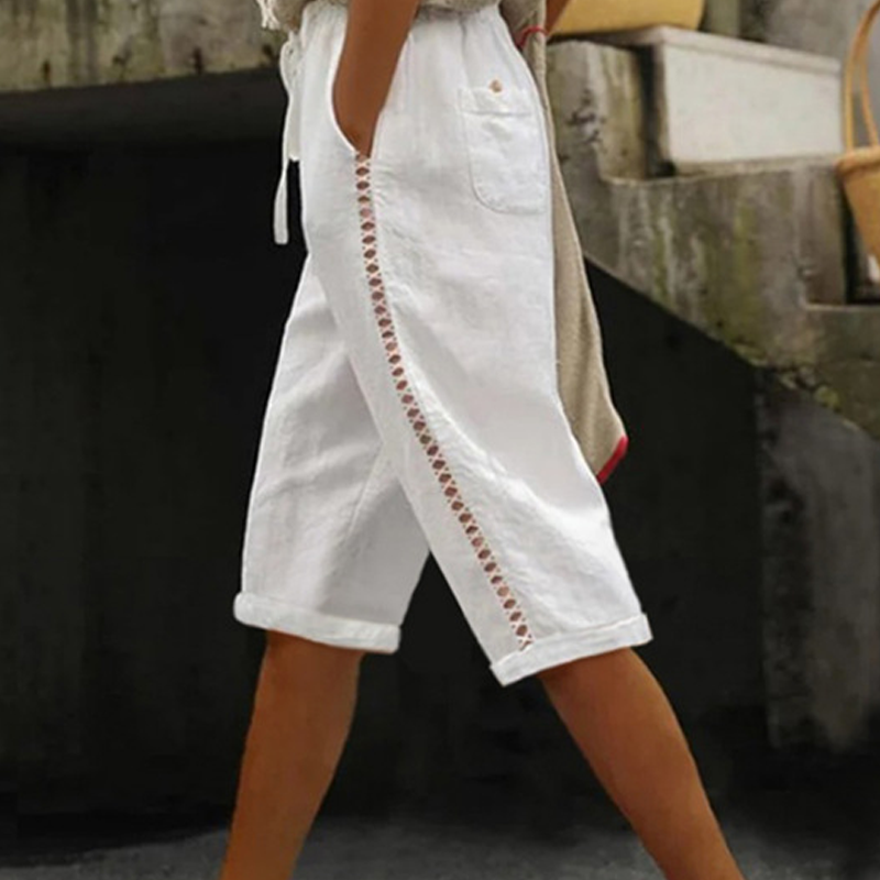 🌺Sommer-Caprihose für Damen mit Spitzenausschnitt