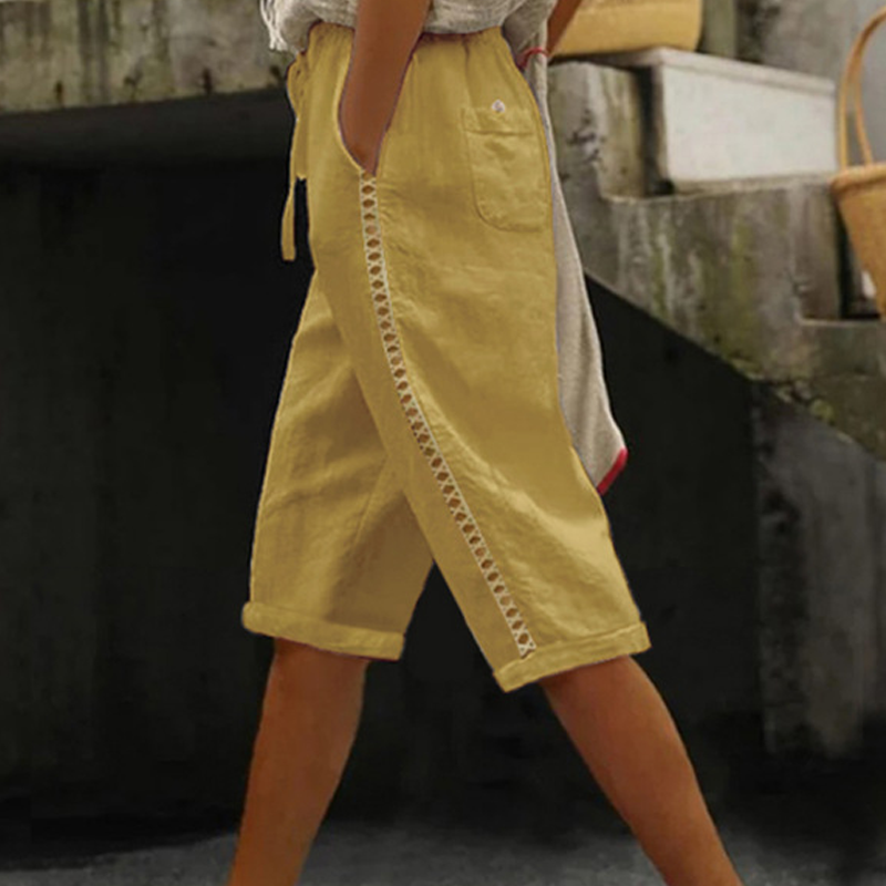 🌺Sommer-Caprihose für Damen mit Spitzenausschnitt