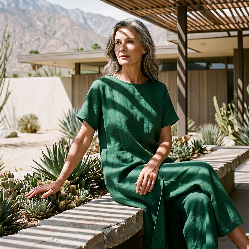 👗 50% RABATT! 💞 Minimalistisches Zweiteiler-Set in lockerer Passform – Leichter Stoff, cleanes Design & perfekt für entspannte Tage, Homeoffice oder einen stylischen Auftritt im Sommer 🌿