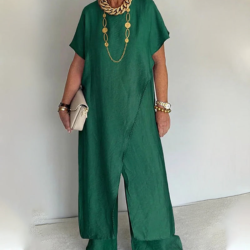 👗 50% RABATT! 💞 Minimalistisches Zweiteiler-Set in lockerer Passform – Leichter Stoff, cleanes Design & perfekt für entspannte Tage, Homeoffice oder einen stylischen Auftritt im Sommer 🌿