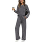 Set für Damen mit Rundhals-Top und Kordelzughose