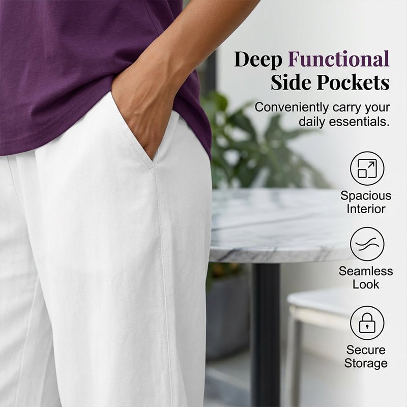 👖Kniekurze Shorts aus Baumwoll-Leinen für Damen
