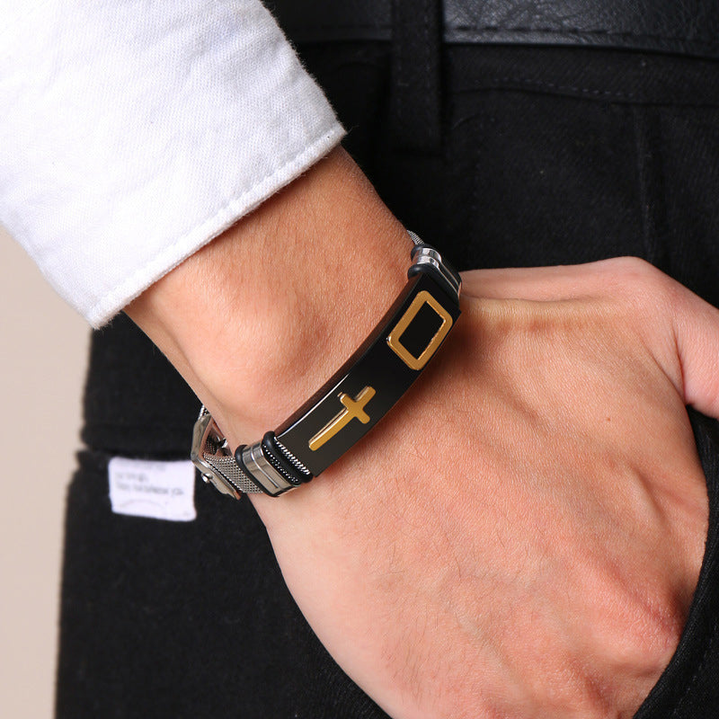 🔥 50% SPAREN ✝️ Verstellbares Herren Kreuz-Armband 🖤 modernes Design & hochwertiger Look ⌚