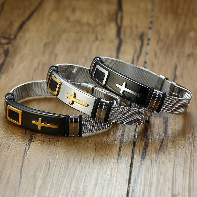 🔥 50% SPAREN ✝️ Verstellbares Herren Kreuz-Armband 🖤 modernes Design & hochwertiger Look ⌚
