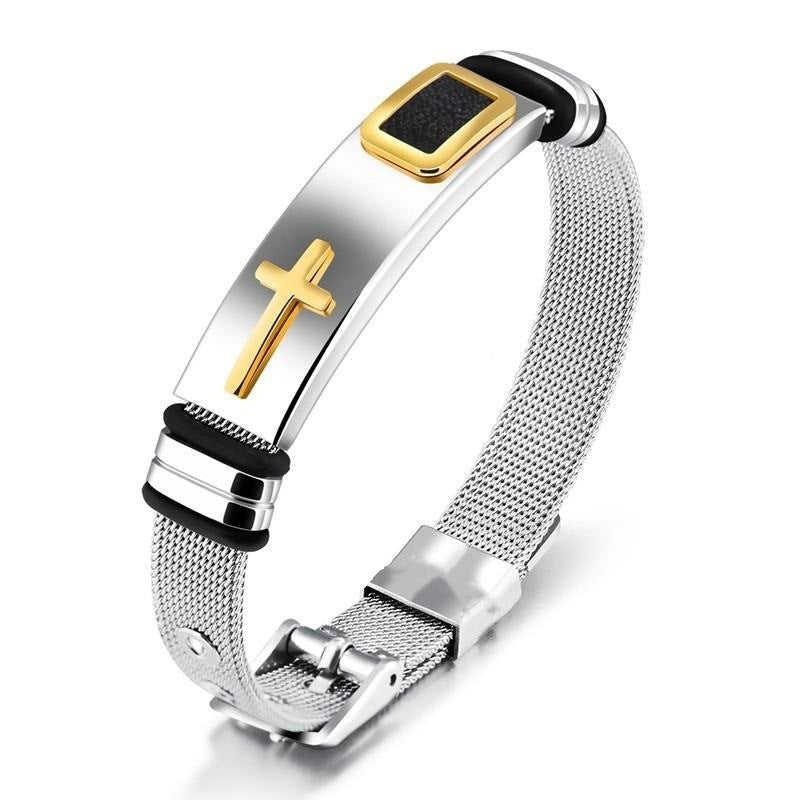 🔥 50% SPAREN ✝️ Verstellbares Herren Kreuz-Armband 🖤 modernes Design & hochwertiger Look ⌚