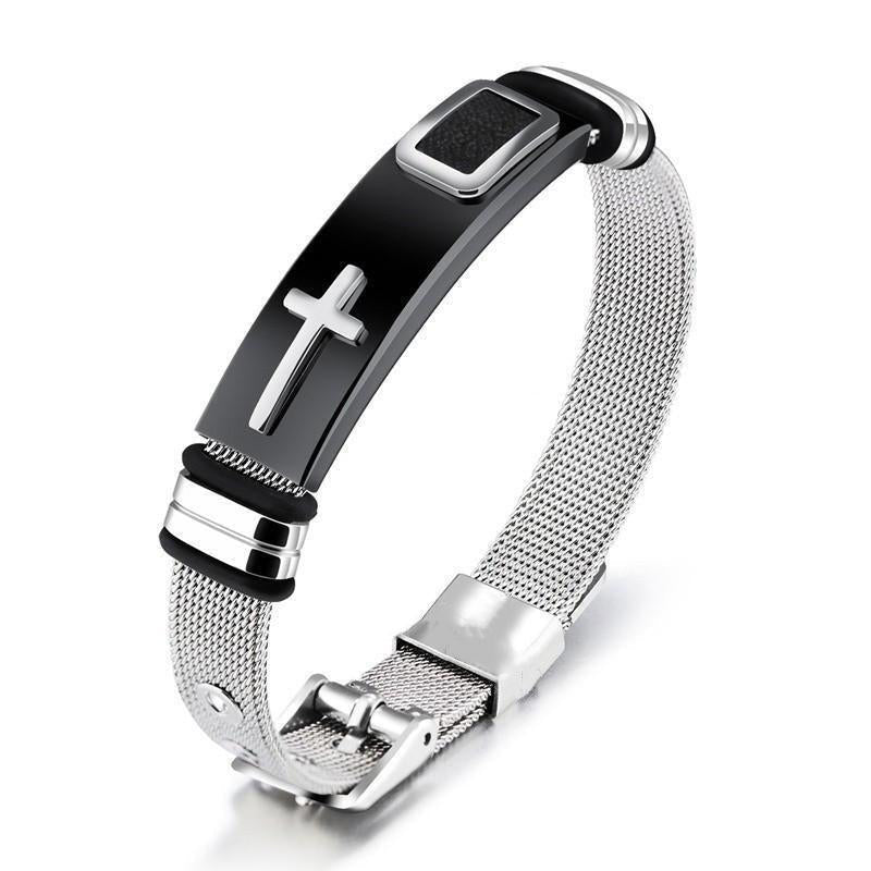 🔥 50% SPAREN ✝️ Verstellbares Herren Kreuz-Armband 🖤 modernes Design & hochwertiger Look ⌚
