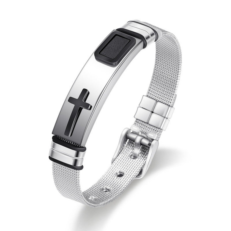 🔥 50% SPAREN ✝️ Verstellbares Herren Kreuz-Armband 🖤 modernes Design & hochwertiger Look ⌚
