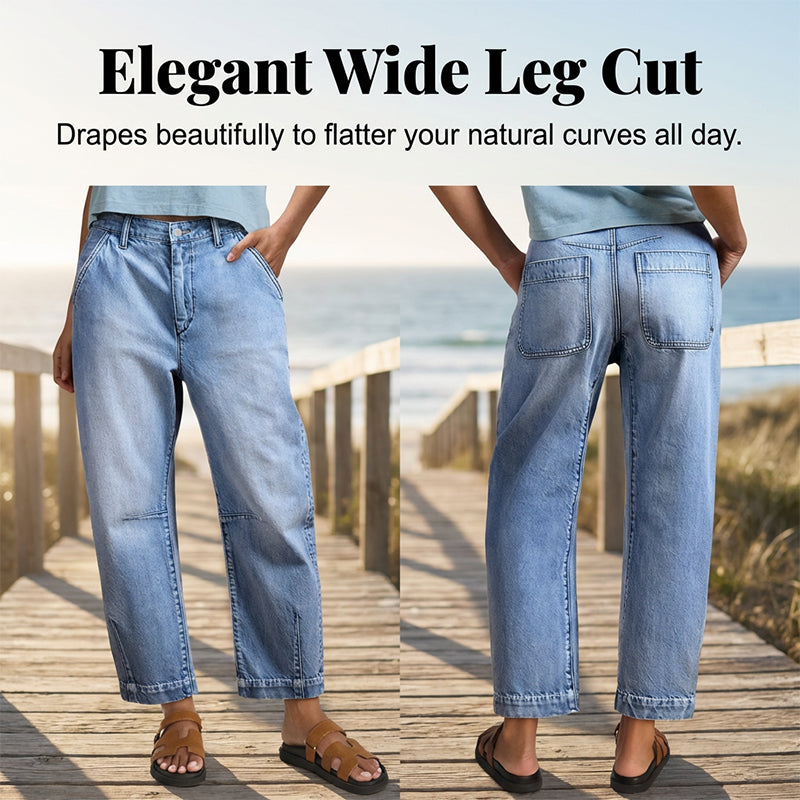 👖 LIMITED-TIME 50% RABATT! ✨ Damen-Jeans – Hohe Taille, Verkürzt, Weit ✨