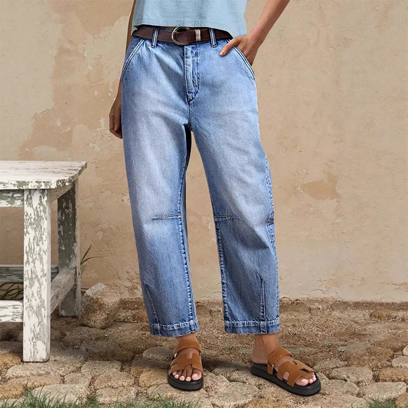 👖 LIMITED-TIME 50% RABATT! ✨ Damen-Jeans – Hohe Taille, Verkürzt, Weit ✨