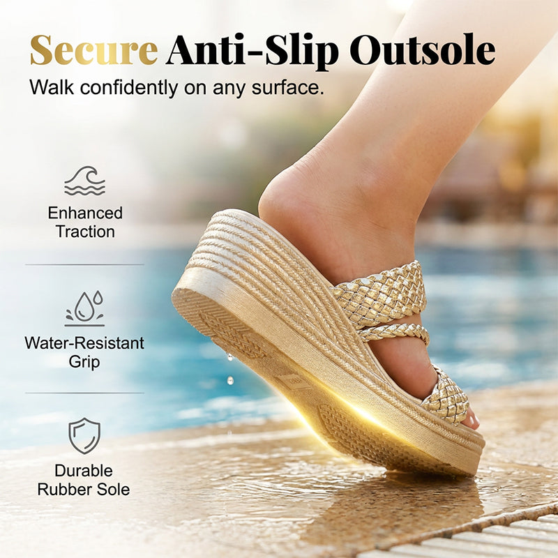 Women's Woven Strap Platform Sandals