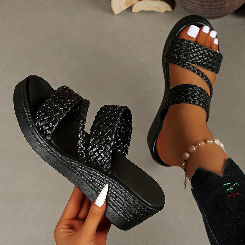 Women's Woven Strap Platform Sandals