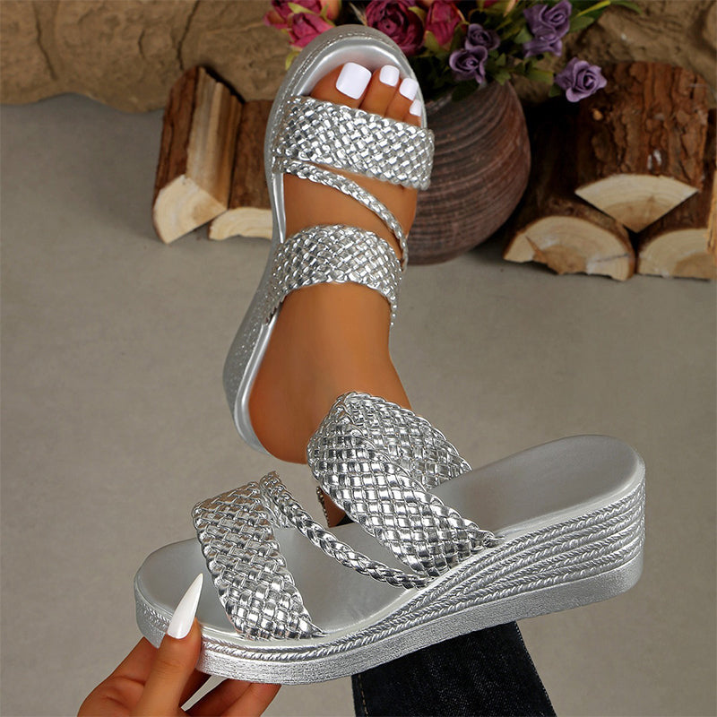 Women's Woven Strap Platform Sandals