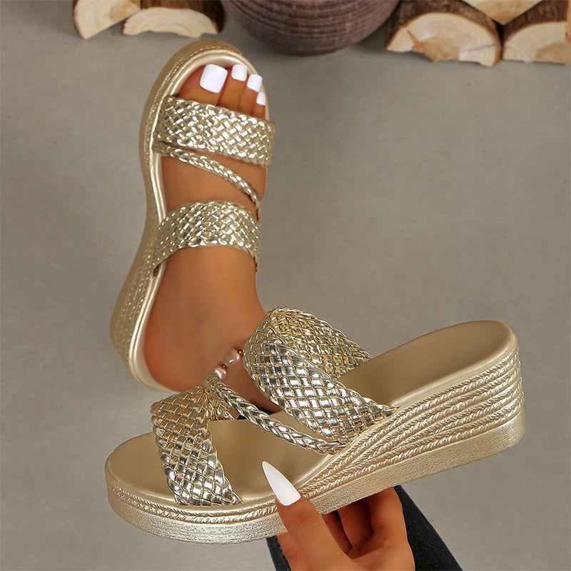 Women's Woven Strap Platform Sandals