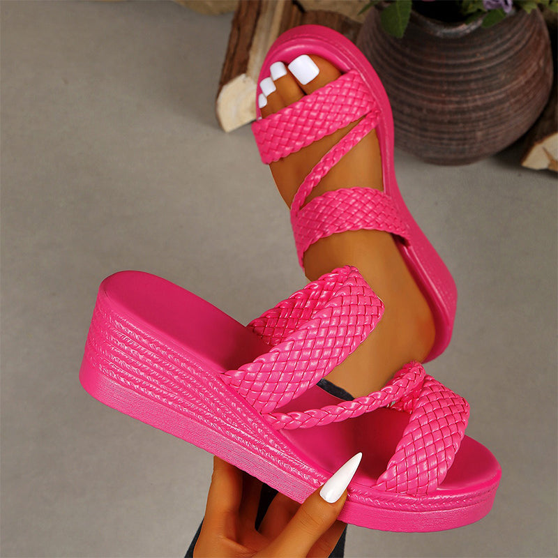 Women's Woven Strap Platform Sandals