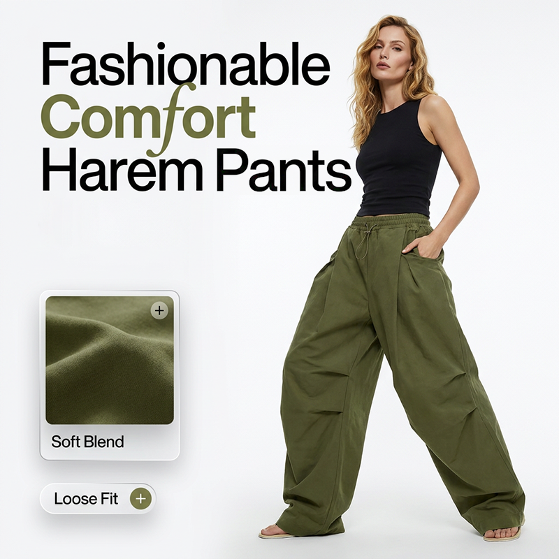 Weite, plissierte Hosen im Laternenstil