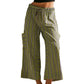 Damen Gestreifte Weite-Hose mit Kordelzug