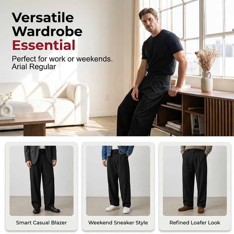👖 50% RABATT! Herren Anzughose mit weitem Bein – Elegant, bequem & perfekt für formelle Anlässe!