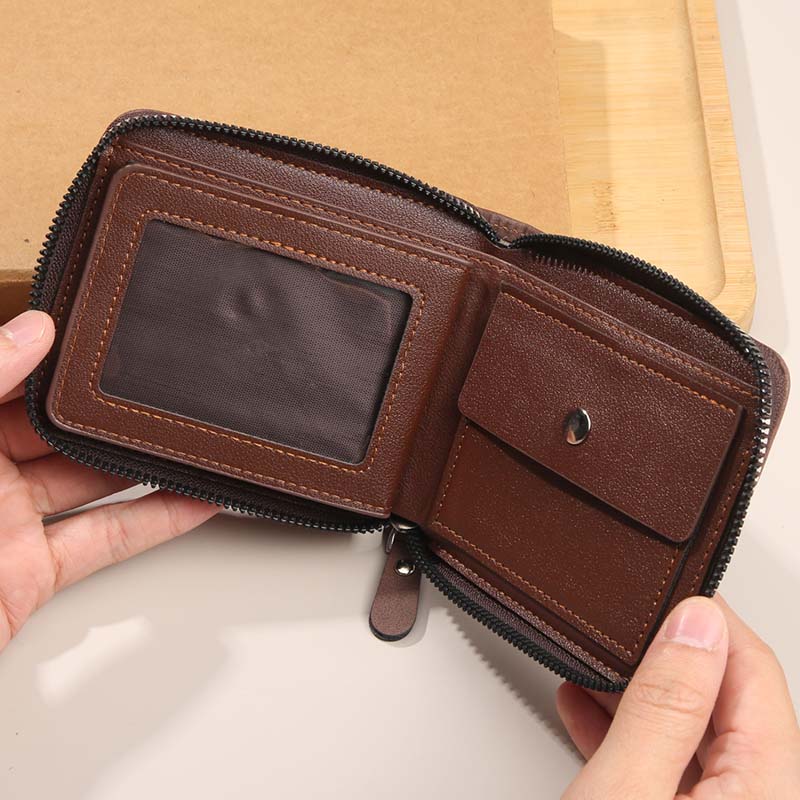 👛 BEFRISTETES ANGEBOT: 50% RABATT! ✨ Herren PU-Leder Geldbörse – Rundum-Reißverschluss, 4 Farben, 11,5x9,5 cm 🤵