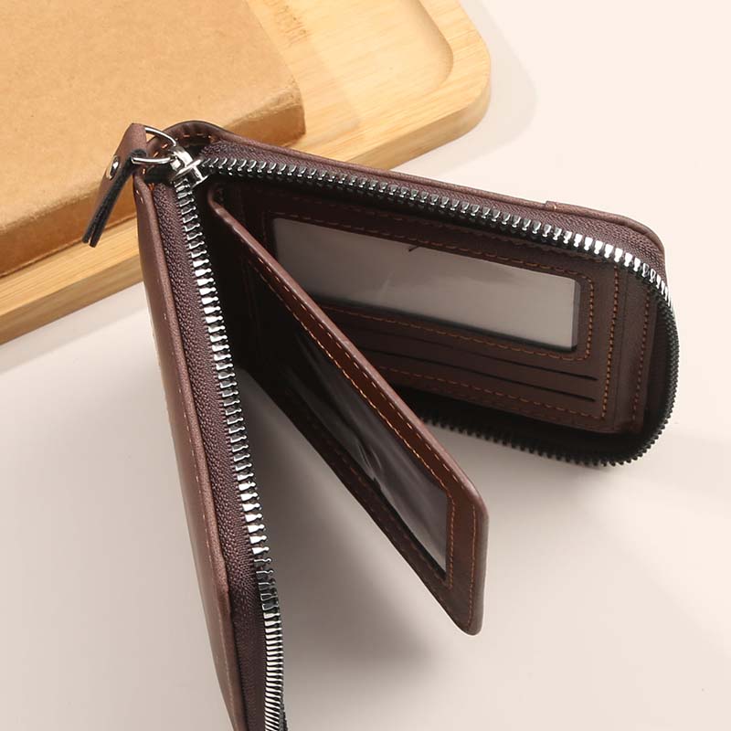 👛 BEFRISTETES ANGEBOT: 50% RABATT! ✨ Herren PU-Leder Geldbörse – Rundum-Reißverschluss, 4 Farben, 11,5x9,5 cm 🤵