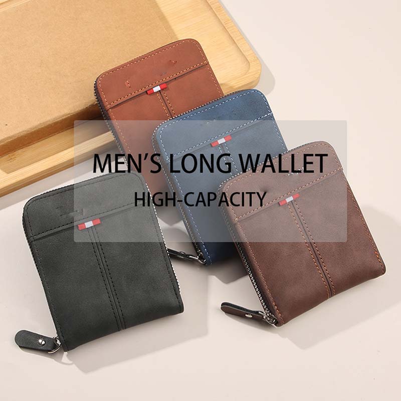 👛 BEFRISTETES ANGEBOT: 50% RABATT! ✨ Herren PU-Leder Geldbörse – Rundum-Reißverschluss, 4 Farben, 11,5x9,5 cm 🤵
