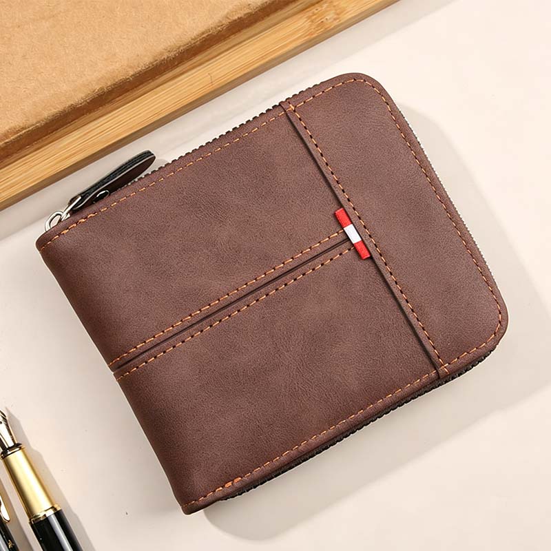 👛 BEFRISTETES ANGEBOT: 50% RABATT! ✨ Herren PU-Leder Geldbörse – Rundum-Reißverschluss, 4 Farben, 11,5x9,5 cm 🤵