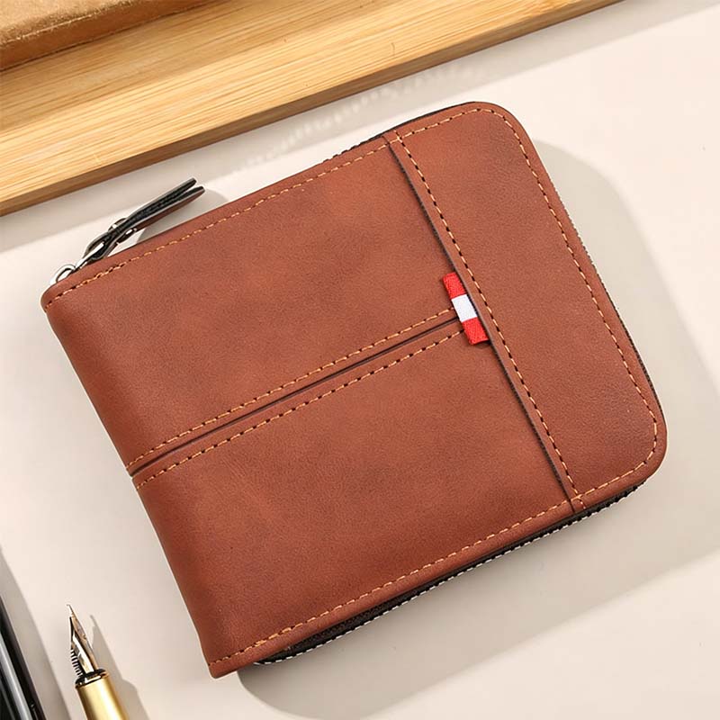 👛 BEFRISTETES ANGEBOT: 50% RABATT! ✨ Herren PU-Leder Geldbörse – Rundum-Reißverschluss, 4 Farben, 11,5x9,5 cm 🤵