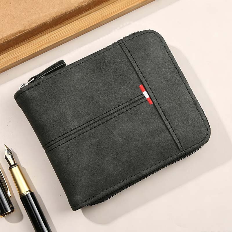 👛 BEFRISTETES ANGEBOT: 50% RABATT! ✨ Herren PU-Leder Geldbörse – Rundum-Reißverschluss, 4 Farben, 11,5x9,5 cm 🤵