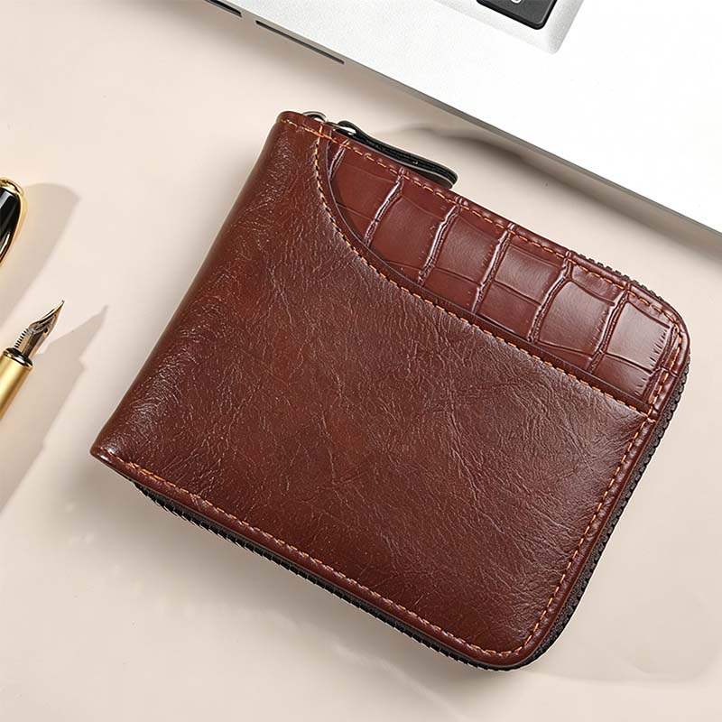 👛 BEFRISTETES ANGEBOT: 50% RABATT! ✨ Herren PU-Leder Geldbörse – Rundum-Reißverschluss, 4 Farben, 11,5x9,5 cm 🤵