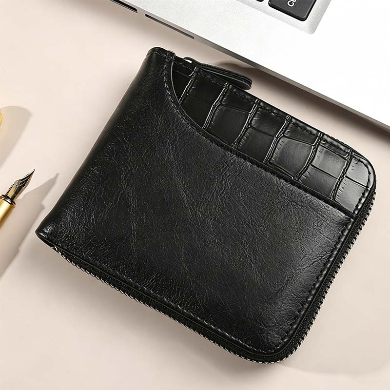 👛 BEFRISTETES ANGEBOT: 50% RABATT! ✨ Herren PU-Leder Geldbörse – Rundum-Reißverschluss, 4 Farben, 11,5x9,5 cm 🤵