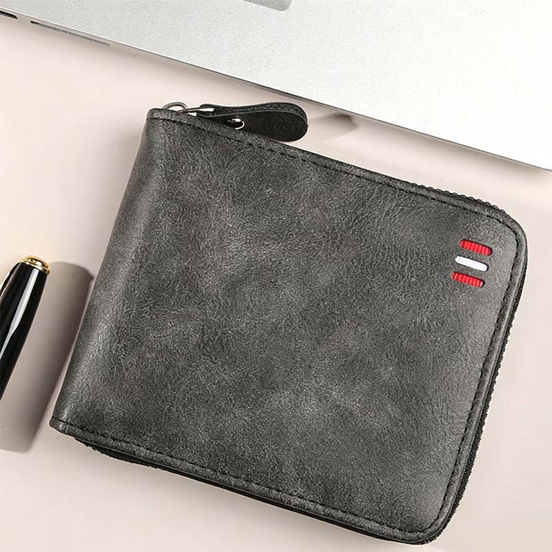 👛 BEFRISTETES ANGEBOT: 50% RABATT! ✨ Herren PU-Leder Geldbörse – Rundum-Reißverschluss, 4 Farben, 11,5x9,5 cm 🤵