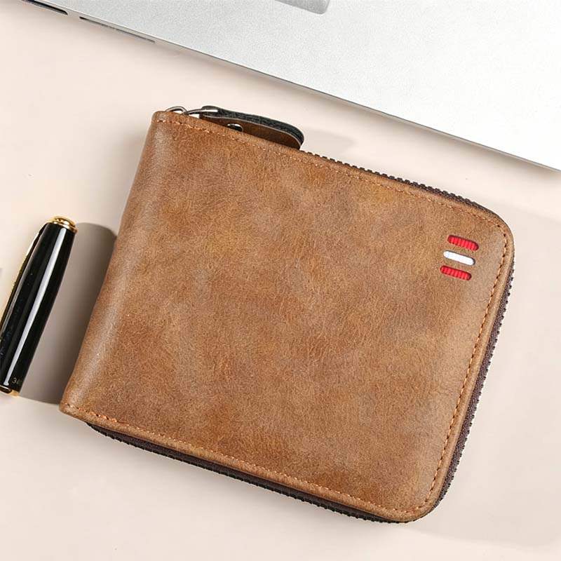 👛 BEFRISTETES ANGEBOT: 50% RABATT! ✨ Herren PU-Leder Geldbörse – Rundum-Reißverschluss, 4 Farben, 11,5x9,5 cm 🤵