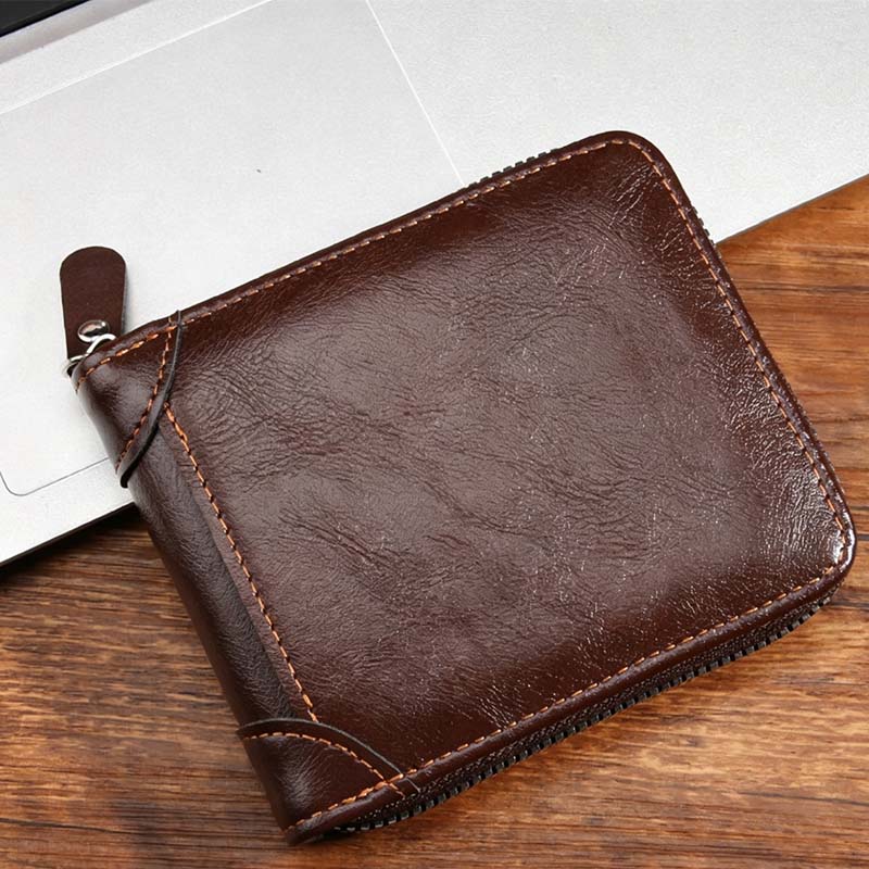 👛 BEFRISTETES ANGEBOT: 50% RABATT! ✨ Herren PU-Leder Geldbörse – Rundum-Reißverschluss, 4 Farben, 11,5x9,5 cm 🤵