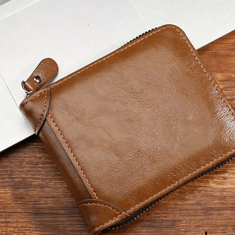 👛 BEFRISTETES ANGEBOT: 50% RABATT! ✨ Herren PU-Leder Geldbörse – Rundum-Reißverschluss, 4 Farben, 11,5x9,5 cm 🤵